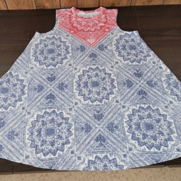 Sonoma Dresses & Skirts - Sonoma Blue and Red Sleeveless Midi Dress XL